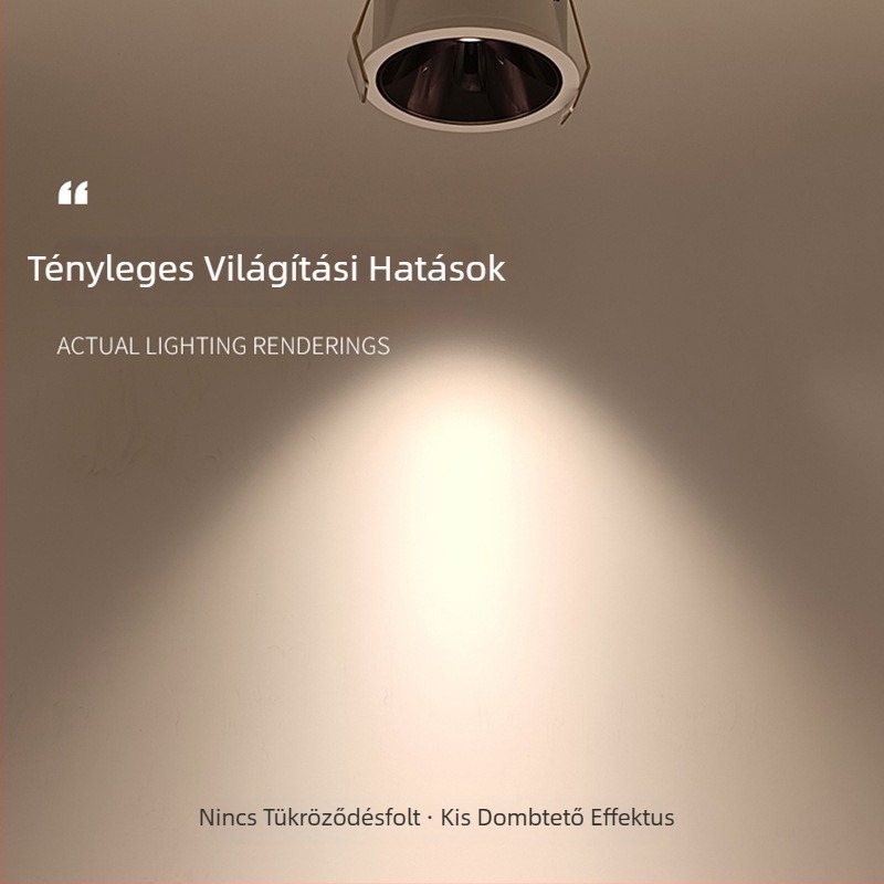 Beépített COB spotlámpa anti‑reflexiós, keskeny él, állítható szög, nappali mennyezeti világítás