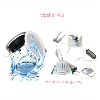 LED beépített mennyezeti lámpa, széles feszültségtartomány, vízálló, nedvességálló, páramentesítő, fürdőszoba és konyha számára, 5W–24W