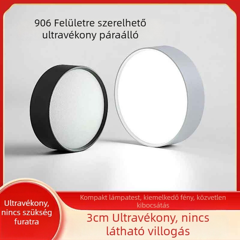 Felszínre szerelt, ultra vékony, kerek LED mennyezeti downlight, ideális folyosóhoz és előcsarnokba