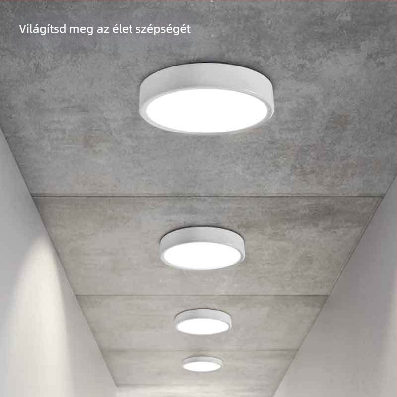 Felszínre szerelt, ultra vékony, kerek LED mennyezeti downlight, ideális folyosóhoz és előcsarnokba