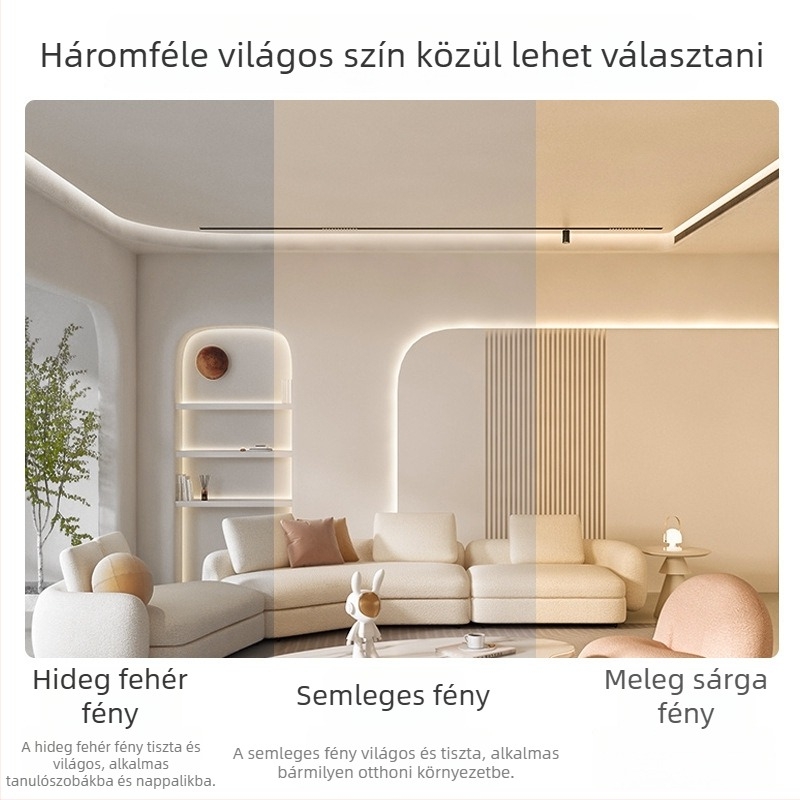 Beépített LED lineáris világítás rácsos, körkörös LED spot nappaliba, falmosó világítás, tükröződés elleni