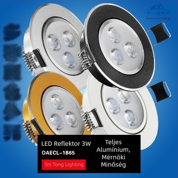 2026 LED beépített mennyezeti spotlámpa, hengeralakú, 3W/5W/7.5W, háromszínű szabályozható fény a nappaliba