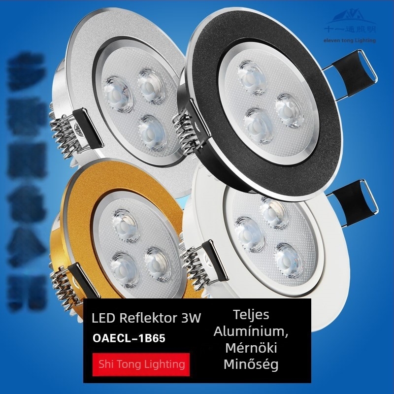 2026 LED beépített mennyezeti spotlámpa, hengeralakú, 3W/5W/7.5W, háromszínű szabályozható fény a nappaliba