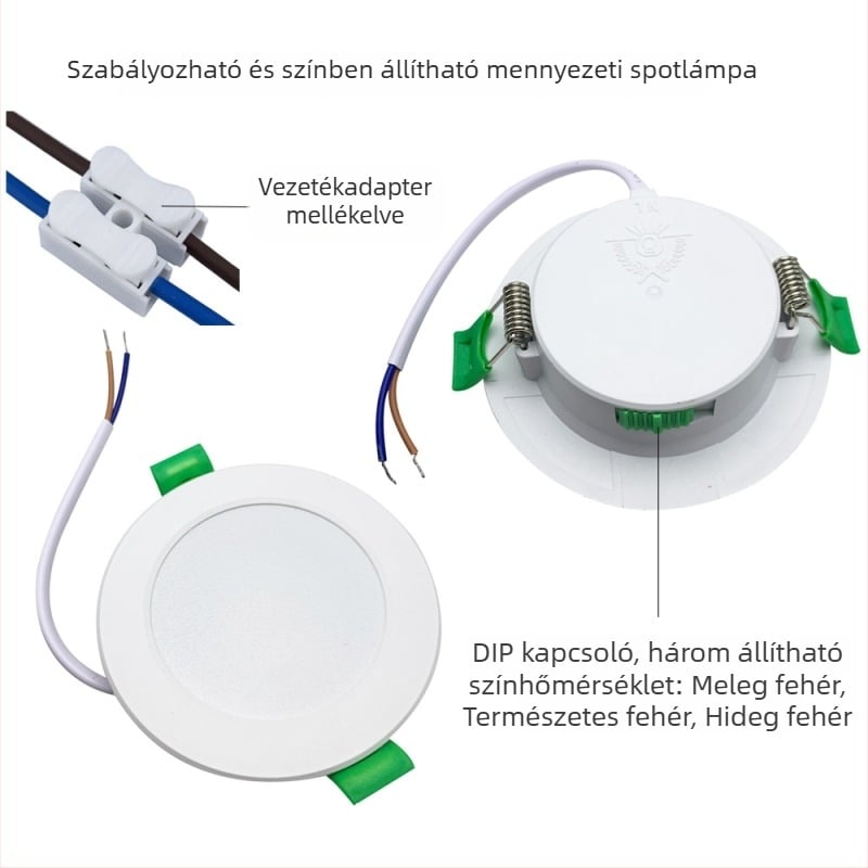 LED beépített mennyezeti lámpa, állítható színhőmérséklet és fényerő a nappaliba