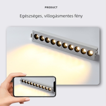 Beépített grille LED lineáris fénycsík, anti-glare ötfejű spotlámpa, nappalira és folyosóra