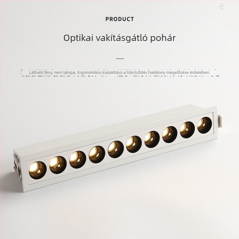 Beépített grille LED lineáris fénycsík, anti-glare ötfejű spotlámpa, nappalira és folyosóra