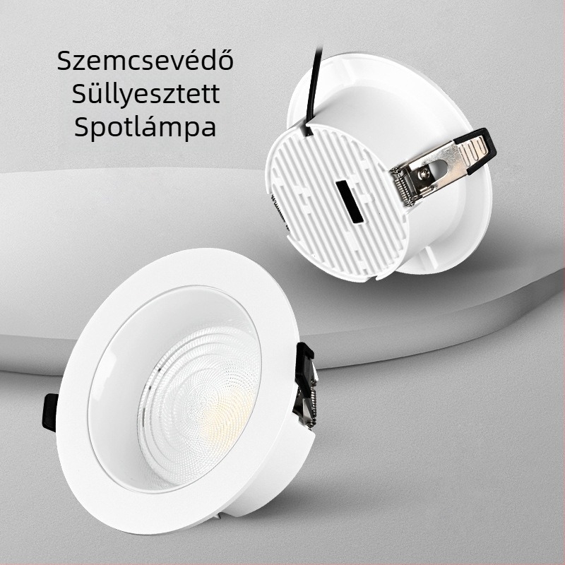 Ultra vékony LED beépíthető downlight, 9–12W, nappali, folyosó vagy hálószoba, alumínium ház, 3000K/4000K/6500K