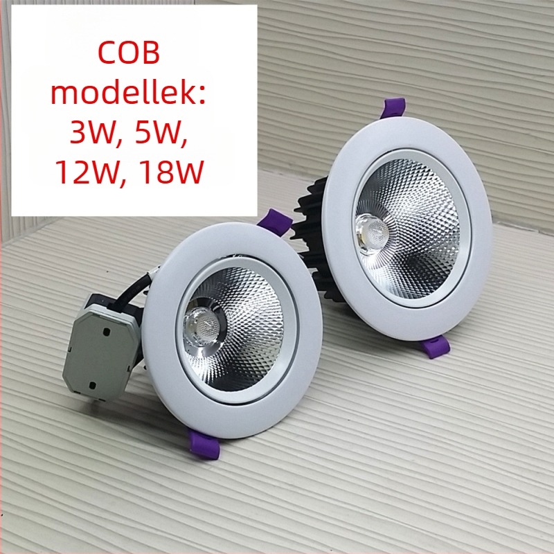Beépített LED mennyezeti lámpa, beltéri spot anti-glare funkcióval, rejtett downlight kereskedelmi helyiségekhez, 6000K fehér, 16–20W, alumínium