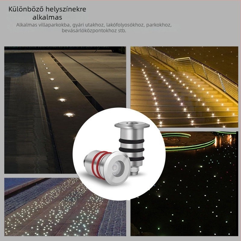 Kültéri rozsdamentes acél LED spotlámpa, vízálló, beépített mini dizájn, 12–24V