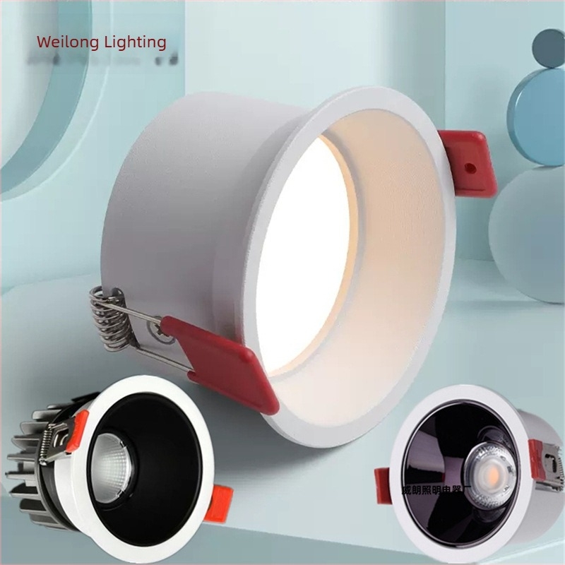 COB LED falmosó beépített downlight, anti-glare, keskeny perem, alumínium ház