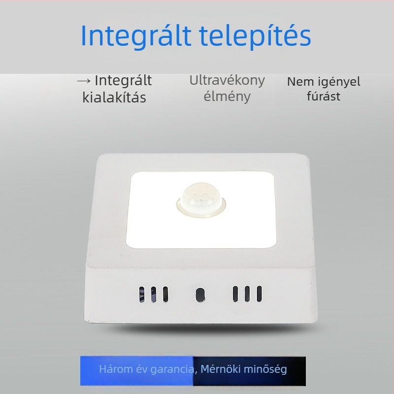 LED panel mozgásérzékelővel folyosókhoz, infravörös érzékelő, felületre szerelt mennyezeti downlight, intelligens spotlámpa
