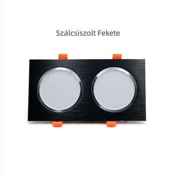 LED kétfejű beépített négyszögletes mennyezeti downlight, 10x20 cm
