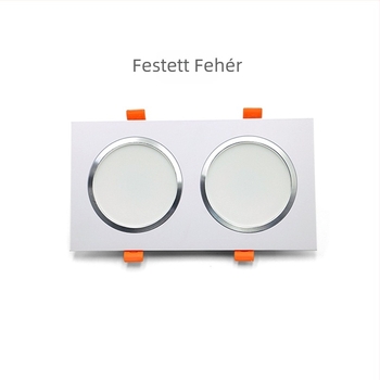 LED kétfejű beépített négyszögletes mennyezeti downlight, 10x20 cm