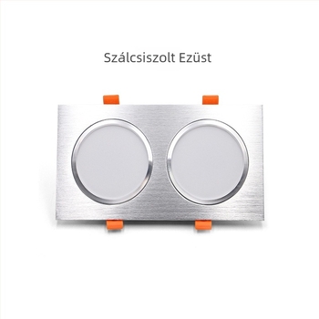 LED kétfejű beépített négyszögletes mennyezeti downlight, 10x20 cm