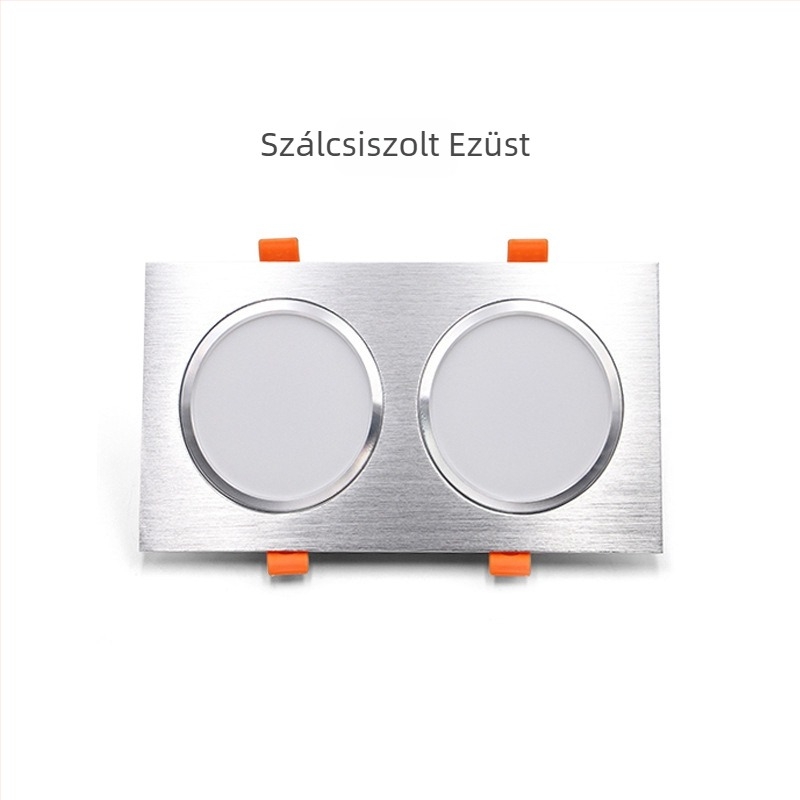 LED kétfejű beépített négyszögletes mennyezeti downlight, 10x20 cm