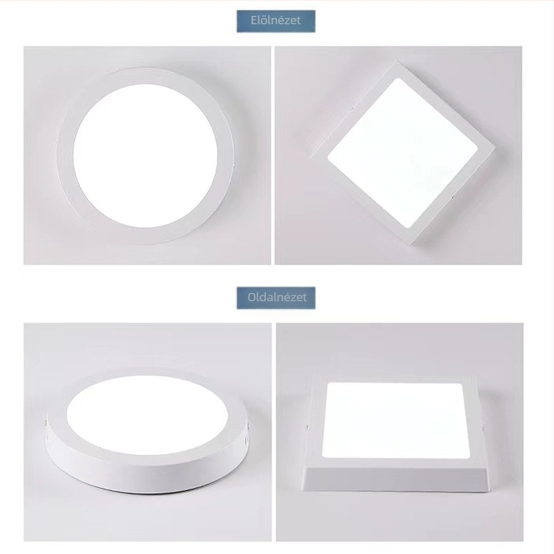 Ultra vékony felületre szerelt lefelé irányuló LED panel lámpa mennyezetre, négyzetes vagy kör alakú, 12W/18W/24W, 3000–6000K