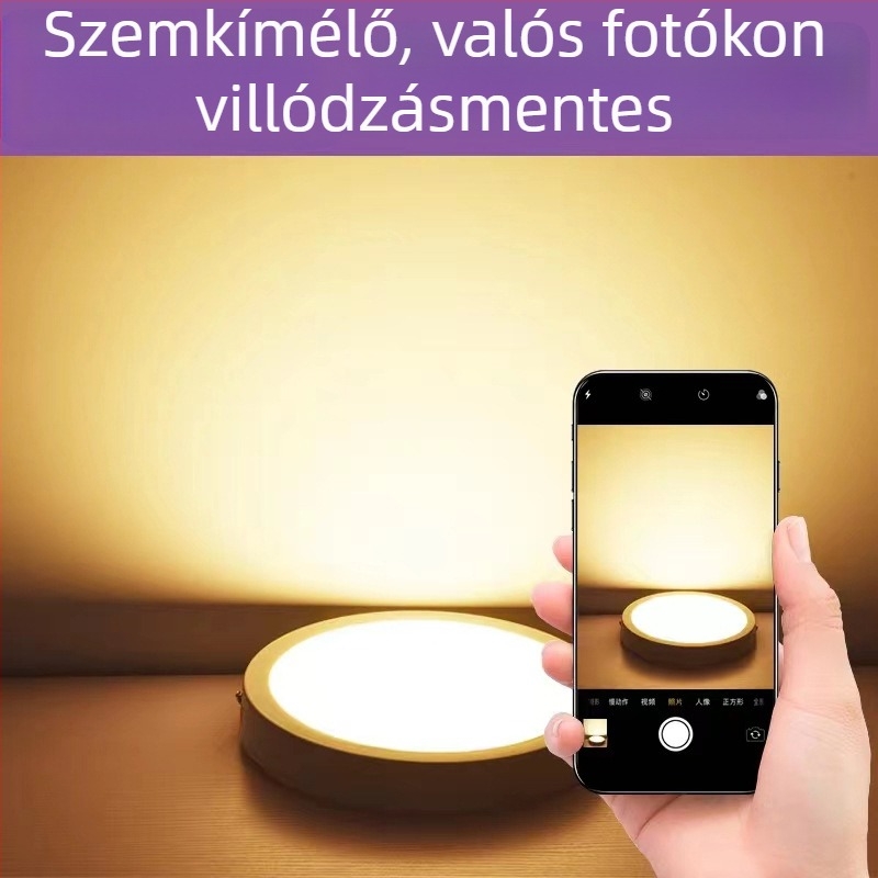 Ultra vékony felületre szerelt lefelé irányuló LED panel lámpa mennyezetre, négyzetes vagy kör alakú, 12W/18W/24W, 3000–6000K
