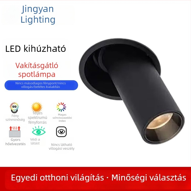 LED beépített hosszú cső spotlámpa, teleszkópos állítható szögű mennyezeti lámpa, Nordic stílusban, bár és kiállítóterem számára