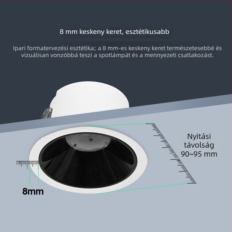 Ultra vékony LED spotlámpa mennyezetre, beépített downlight, anti-glare Bull's Eye