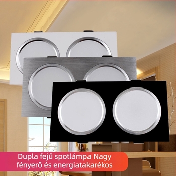 LED kettős fejű beépíthető mennyezeti LED-lámpa téglalap alakú rács