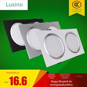 LED kettős fejű beépíthető mennyezeti LED-lámpa téglalap alakú rács