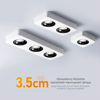 LED felületre szerelt ultra vékony négyszögletes downlight kettős/háromfejű/négyfejű kivitel a nappaliba