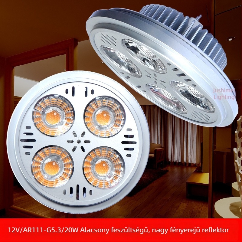 AR111 LED spotlámpa, 12V, alumínium ház, 11W/15W/20W, fényerő-szabályozható