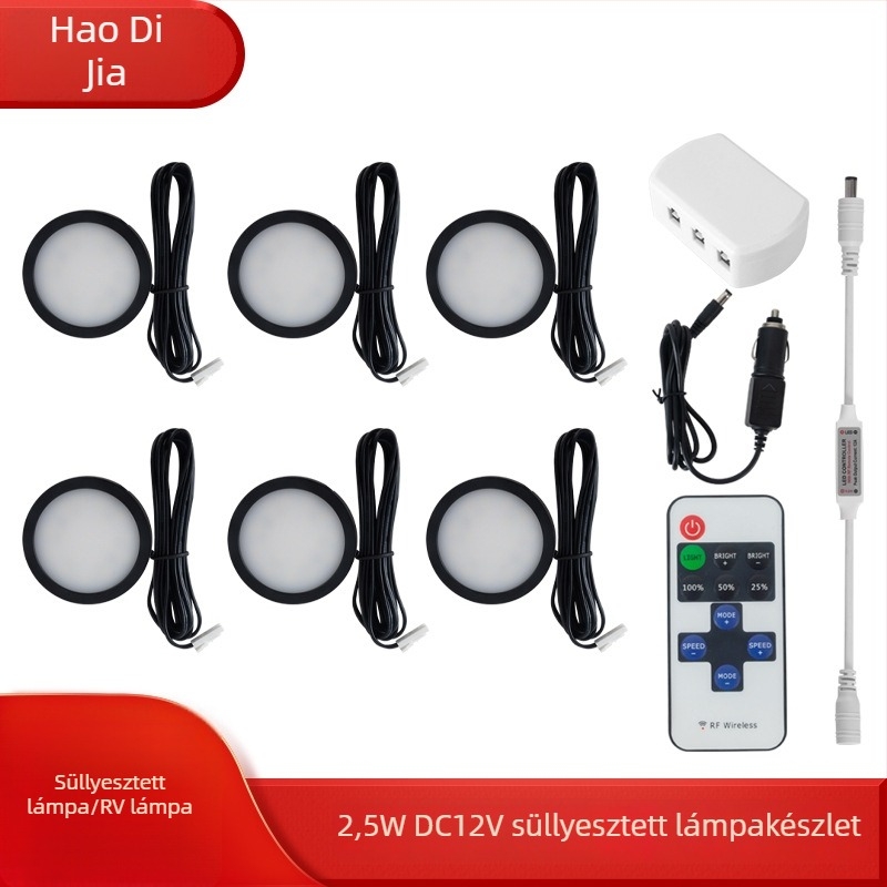 LED szekrény- és ruhásszekrény világítás, 12V lefelé fénysugárzó fény (downlight), alumínium ház, 5W, meleg fehér 3000K, modern minimalista stílus
