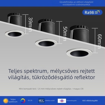 Beépített LED mini spotlámpa keskeny kerettel vitrinek és borospincékhez, 6 cm-es nyílás, csillagos ég effekt