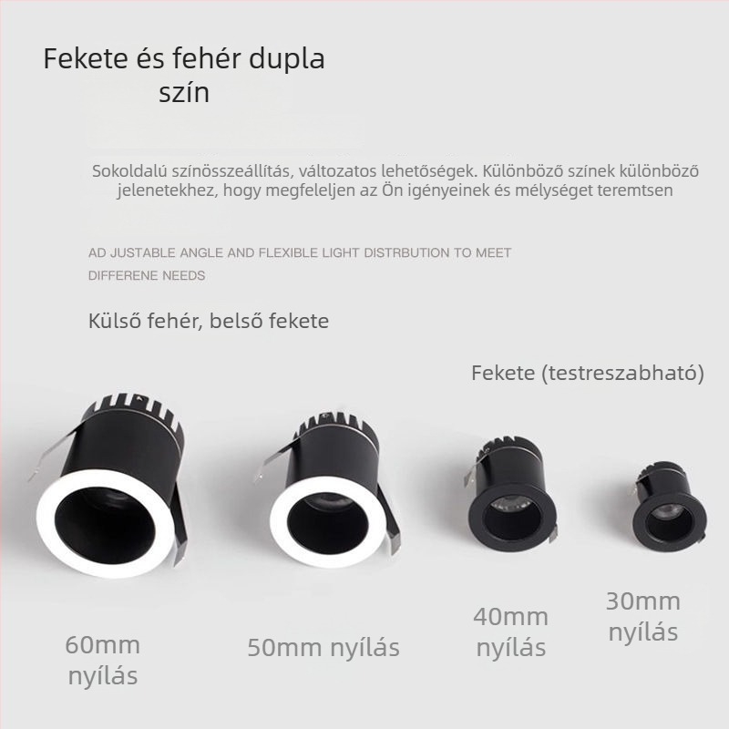 Beépített LED mini spotlámpa keskeny kerettel vitrinek és borospincékhez, 6 cm-es nyílás, csillagos ég effekt