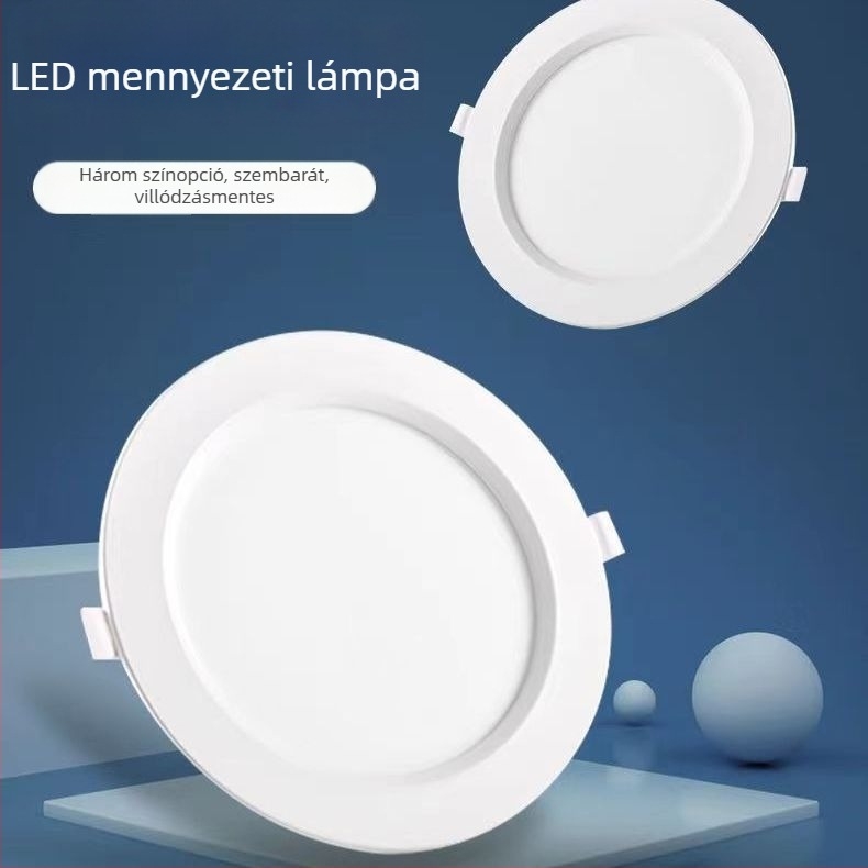 Beépíthető LED mennyezeti downlight, ultra vékony, Kerui chip, nagy fényerő, energiatakarékos, alumínium ház