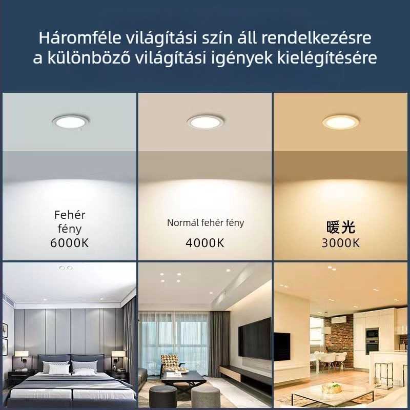 Beépíthető LED mennyezeti downlight, ultra vékony, Kerui chip, nagy fényerő, energiatakarékos, alumínium ház