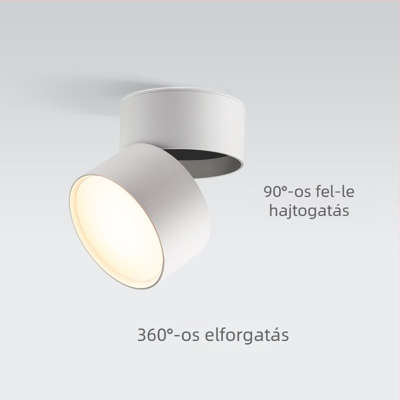 Teljes spektrumú felületre szerelt LED spotlámpa mennyezetre, fúrás nélkül, nappalira és folyosóra