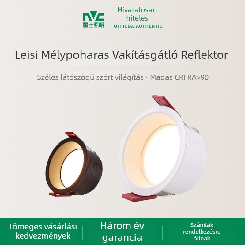 NVC Lighting LED keskeny keretes anti-glare downlight, 6W, 75 mm-es kivágás, otthoni és kereskedelmi használatra