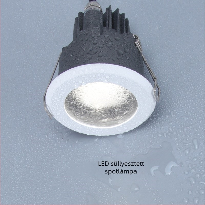 LED beépített spot lámpa fürdőszobába, páramentes, 7W/10W, alumíniumötvözet, 220V, ideális fürdőbe, konyhába, mosdó- és zuhanyozó területekre