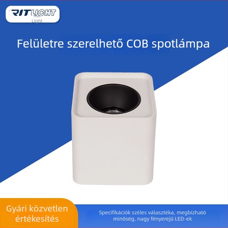 Négyszögletes COB mennyezeti lámpa, felületre szerelhető, alumínium ház, 1–4 fej