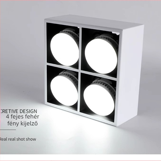 LED felületre szerelt downlight nappali és előszoba számára, négyzet alakú, kétfejű mennyezeti spotlámpa