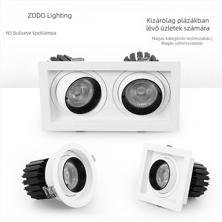 LED mennyezeti spotlámpa visszaverődés elleni rács, 30W COB, világítás ékszerek és múzeumok számára