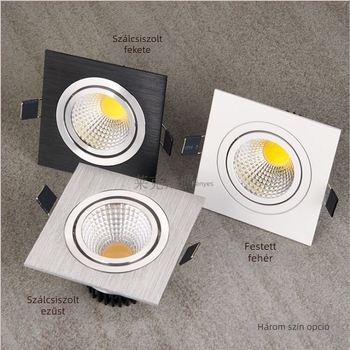 Négyszögletes COB LED mennyezeti lámpa, beépített, 5W, egy- vagy kétfejű, ruházati bolt világítótest