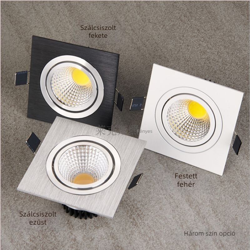 Négyszögletes COB LED mennyezeti lámpa, beépített, 5W, egy- vagy kétfejű, ruházati bolt világítótest