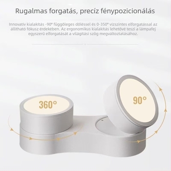 LED felületre szerelt downlight, állítható szögű lefelé irányuló lámpa, dupla fej, nappalira és folyosóra
