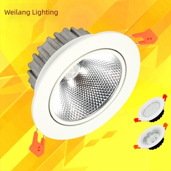 LED COB beépíthető mennyezeti világítás, párásodás elleni, fehér kivitel, 12W, alumínium ház, Ø75 mm kivágás