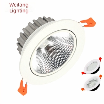 LED COB beépíthető mennyezeti világítás, párásodás elleni, fehér kivitel, 12W, alumínium ház, Ø75 mm kivágás