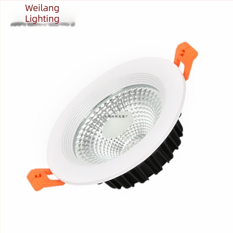 LED COB beépíthető mennyezeti világítás, párásodás elleni, fehér kivitel, 12W, alumínium ház, Ø75 mm kivágás
