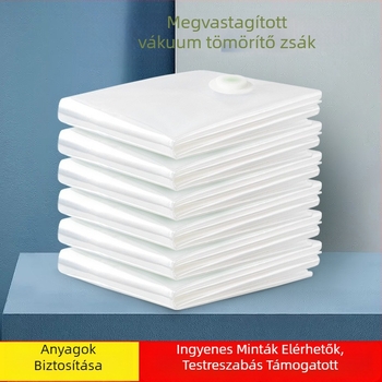 Egyedi átlátszó vákuumos tároló tasak paplanokhoz és ruhákhoz, nagy kapacitás, zárt