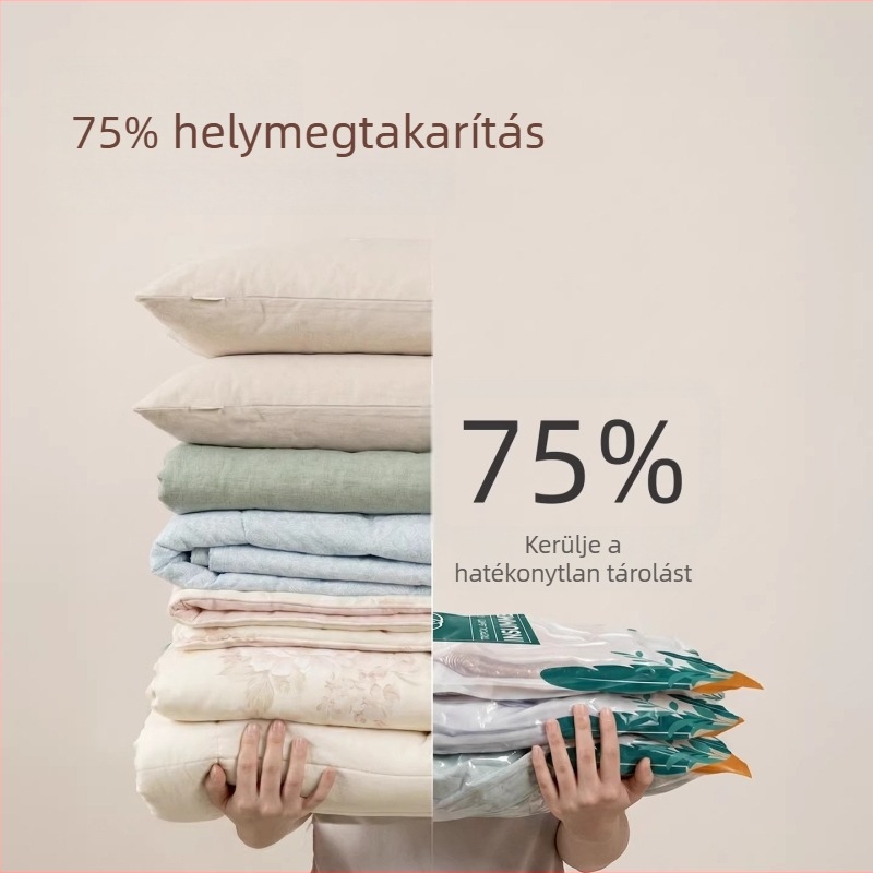 Vákuumos tömítő zacskók paplanok, ruhák, pehelykabátok és dunyhák tárolására – pumpa mellékelve