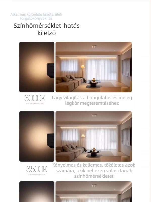 Felszínre szerelt négyszeres fejű okos lámpa, intelligens fényerő- és színbeállítással, anti‑glare spot világítás nappaliba és négyzetes hálószobába