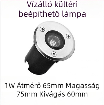 304 rozsdamentes acél föld alatti lámpa, 65 mm-es lámpafelület, 12V LED kültéri tájvilágítás