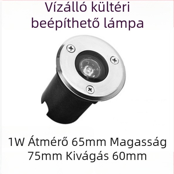 304 rozsdamentes acél föld alatti lámpa, 65 mm-es lámpafelület, 12V LED kültéri tájvilágítás