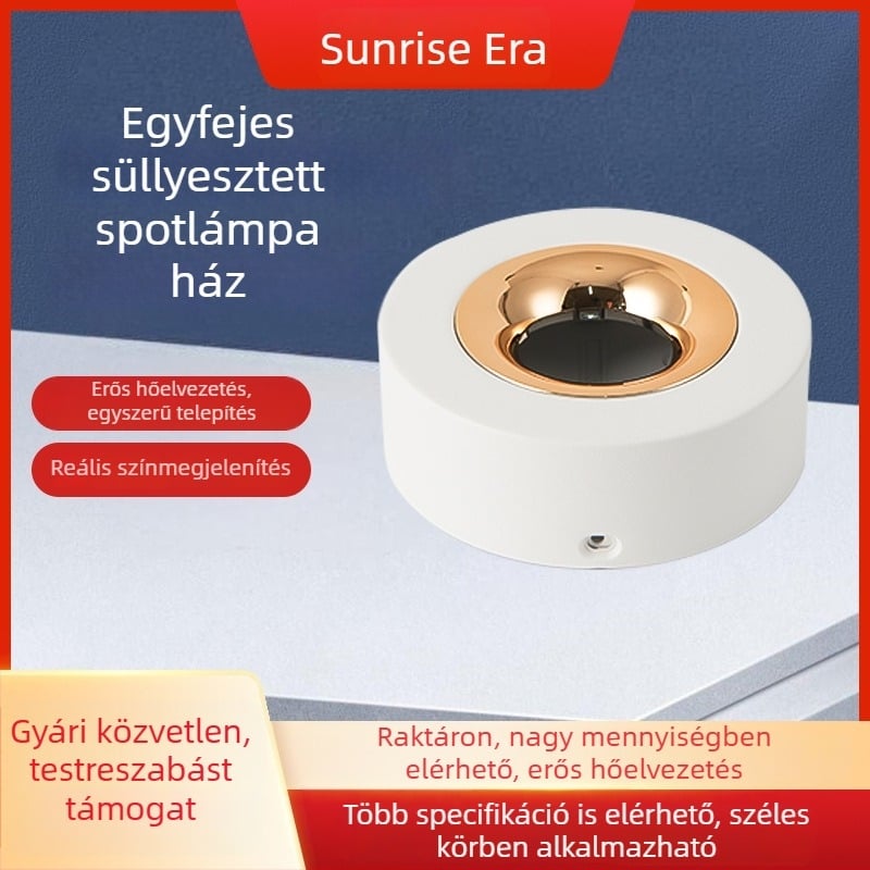 Ultra vékony kör alakú felületszerelt downlight ház, minimalist LED teljes spektrummal, anti-glare, egyfejű mennyezeti lámpa.